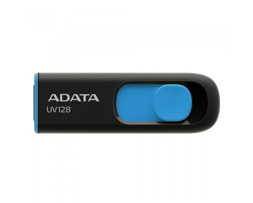 USB накопитель 64GB ADATA UV128 USB 3.2 Gen 1, черный/синий USB накопитель 64GB ADATA UV128 USB 3.2 Gen 1, черный/синий