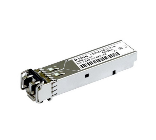 Трансивер D-Link 312GT2/A1A, SFP, 1000Base-SX+ для многомодового оптического кабеля, питание 3,3В (до 2 км), RTL