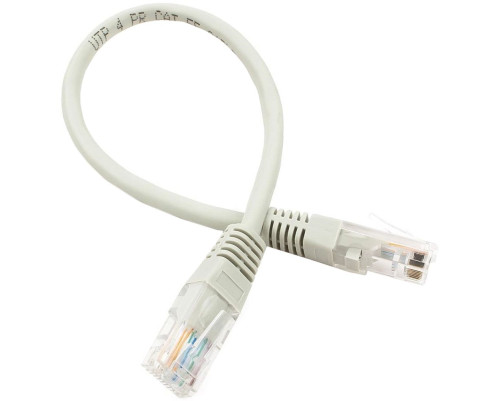 Патч-корд Cablexpert UTP кат.5e, 0.25 м, медь 26AWG, серый Патч-корд Cablexpert UTP кат.5e, 0.25 м, медь 26AWG, серый
