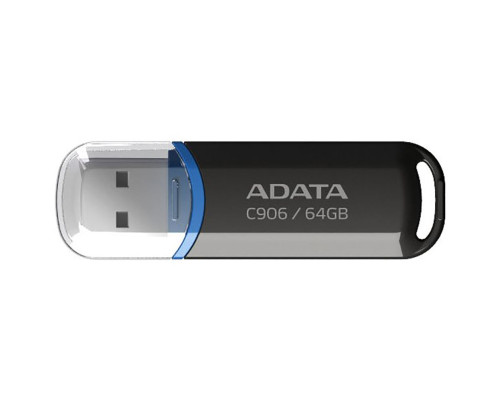 USB накопитель 64GB ADATA C906 USB 2.0, черный/синий USB накопитель 64GB ADATA C906 USB 2.0, черный/синий
