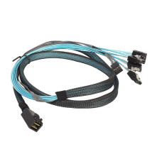 Кабель ACD-SFF8643-SATASB-08M-MR, SFF8643-to-4*SATA+SB ( HDmSAS -to- 4*SATA+SideBand internal cable), Metall Lockers, 0.75 м (6709080-75)
