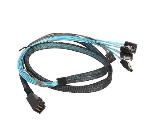 Кабель ACD-SFF8643-SATASB-08M-MR, SFF8643-to-4*SATA+SB ( HDmSAS -to- 4*SATA+SideBand internal cable), Metall Lockers, 0.75 м (6709080-75)