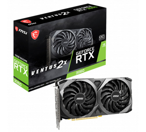 Видеокарта MSI RTX3060 VENTUS 2X OC 12GB, GDDR6/192-bit