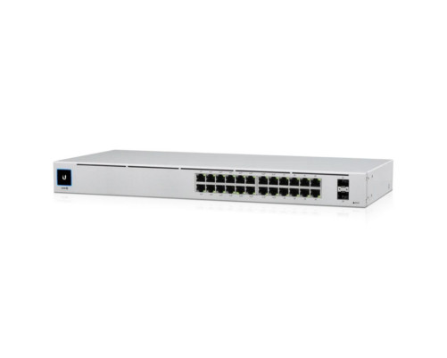 Коммутатор Ubiquiti UniFi Switch 24 PoE, серебристый