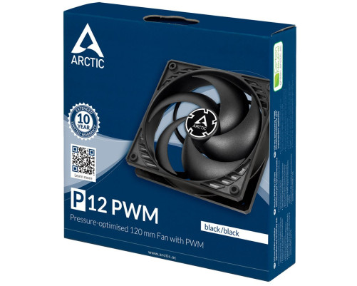 Вентилятор для корпуса Arctic Cooling P12 PWM, черный Вентилятор для корпуса Arctic Cooling P12 PWM, черный