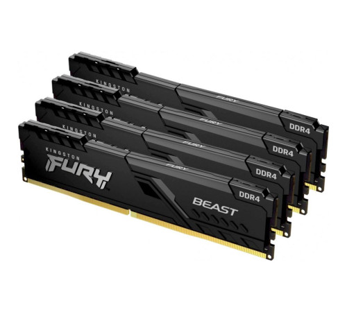 Модуль оперативной памяти Kingston 32GB Kingston FURY Beast Black DDR4 3600Mhz DIMM, CL17, 1.35V, 1Gx8 (Kit of 4), RTL