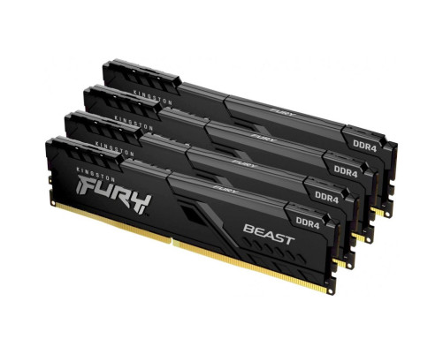 Модуль оперативной памяти Kingston 32GB Kingston DDR4 3600 DIMM FURY Beast Black Gaming Memory KF436C17BBK4/32 Non-ECC, CL17, 1.35V, KF436C17BBK4/32 1Gx8 (Kit of 4), RTL