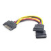 Кабель питания SATA Cablexpert, 15pin (M)/2x15pin(F), 0.15 м