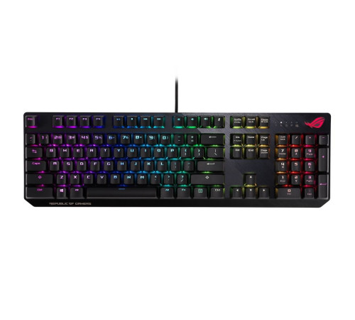 Клавиатура проводная игровая ASUS XA02 ROG STRIX SCOPE ROG NX Red ABS, черный