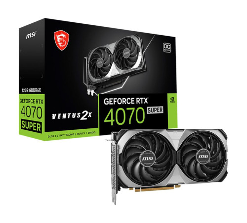 Видеокарта MSI  RTX4070 SUPER VENTUS 2X OC 12GB, GDDR6X/192-bit
