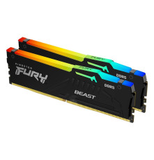 Модуль оперативной памяти Kingston 32GB DDR5 5200 DIMM FURY Beast Black RGB EXPO kit 2-16gb, Non-ECC Unbuffered 1RX8 36-40-40 1.25V 288-pin 16Gbit
