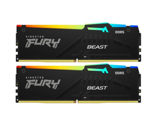 Модуль оперативной памяти Kingston 32GB DDR5 5600 DIMM FURY Beast Black RGB EXPO Non-ECC Unbuffered DIMM (Kit 2*16gb) 1RX8 36-38-38 1.25V 288-pin 16Gbit Модуль оперативной памяти Kingston 32GB DDR5 5600 DIMM FURY Beast Black RGB EXPO Non-ECC Unbuffered DIMM (Kit 2*16gb) 1RX8 36-38-38 1.25V 288-pin 16Gbit