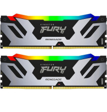 Модуль оперативной памяти Kingston 64GB DDR5 6400 FURY Renegade Silver/Black RGB XMP Non-ECC Unbuffered DIMM (Kit 2*32gb) 2RX8 32-39-39 1.4V 288-pin 16Gbit