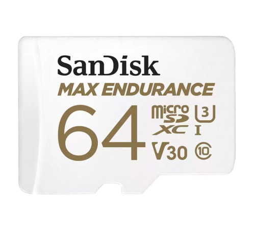 Карта памяти microSDXC 64GB SanDisk MAX ENDURANCE SDSQQVR-064G-GN6IA Class 10 U3 V3, с адаптером