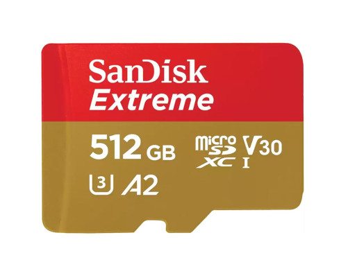Карта памяти microSD 512GB SanDisk Extreme SDSQXAV-512G-GN6MN Class 10 UHS I, без адаптера