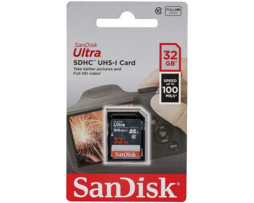 Карта памяти SDHC 32GB SanDisk Ultra SDSDUNR-032G-GN3IN Class 10 UHS-I Карта памяти SDHC 32GB SanDisk Ultra SDSDUNR-032G-GN3IN Class 10 UHS-I
