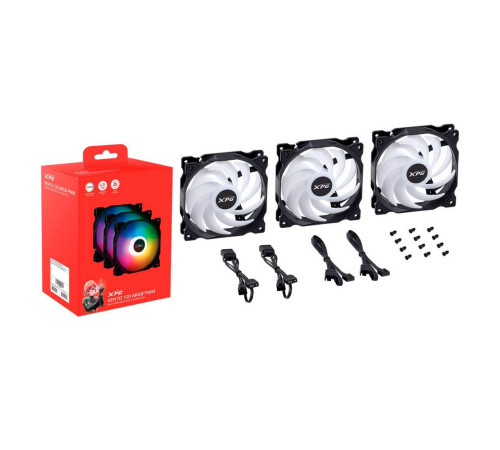 Вентилятор для корпуса XPG VENTO120ARGBPWM3C-BKCWW, черный (комплект 3 шт.)