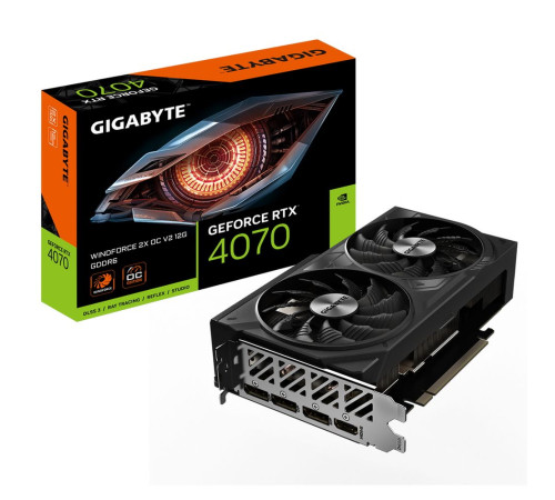 Видеокарта GIGABYTE GeForce RTX 4070 WINDFORCE 2X OC V2 12G 12GB, GDDR6/192-bit