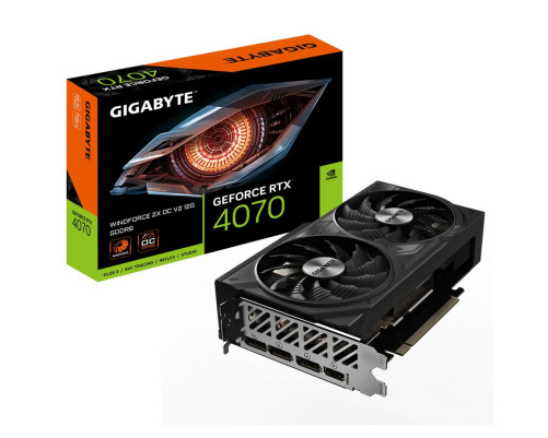 Видеокарта GIGABYTE GeForce RTX 4070 WINDFORCE 2X OC V2 12G 12GB, GDDR6/192-bit Видеокарта GIGABYTE GeForce RTX 4070 WINDFORCE 2X OC V2 12G 12GB, GDDR6/192-bit