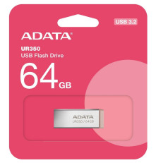 USB накопитель 64GB ADATA UR350 USB 3.2 Gen1, серебристый