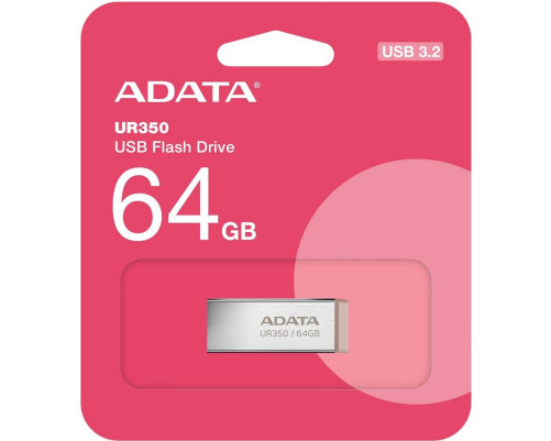 USB накопитель 64GB ADATA UR350 USB 3.2 Gen1, серебристый USB накопитель 64GB ADATA UR350 USB 3.2 Gen1, серебристый