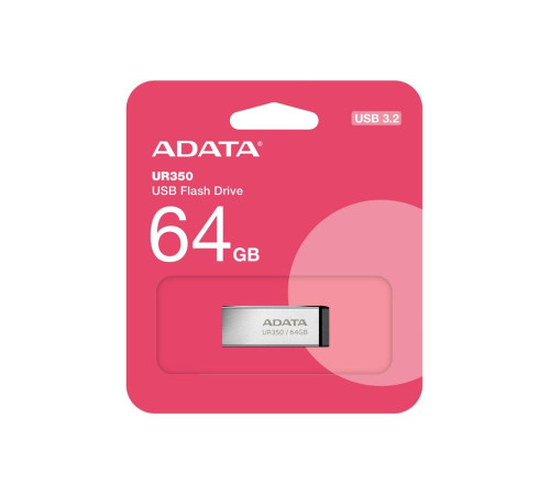 USB накопитель 64GB ADATA UR350 USB 3.2 Gen1, серебристый