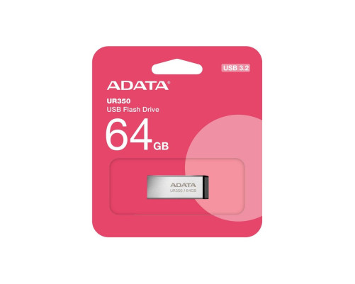 USB накопитель 64GB ADATA UR350 USB 3.2 Gen1, серебристый