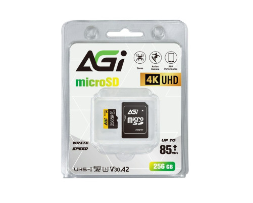 Карта памяти microSDXC 256GB AGI AGI256GGSTF138 UHS-I Class 10 /V30/A2, с адаптером Карта памяти microSDXC 256GB AGI AGI256GGSTF138 UHS-I Class 10 /V30/A2, с адаптером