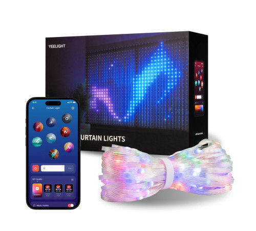 Умная  штора-гирлянда Yeelight, 475 ламп, 1,5м x 2м, RGBIC+ BLE