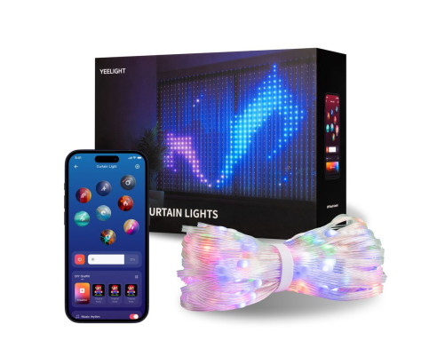 Умная  штора-гирлянда Yeelight, 475 ламп, 1,5м x 2м, RGBIC+ BLE