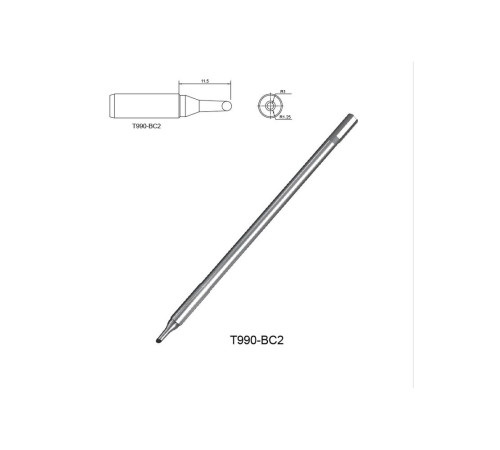 Жало со встроенным нагревателем , T990-BC2