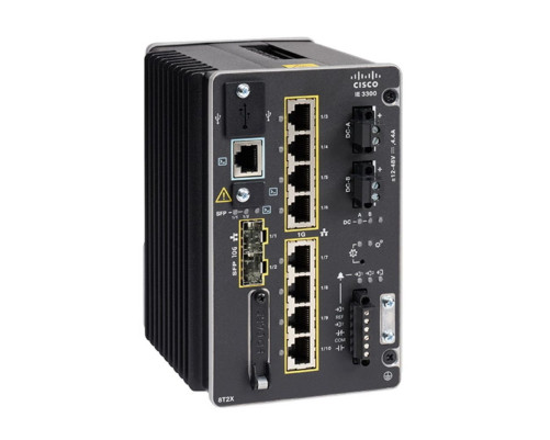 Коммутатор CISCO Catalyst IE3300, черный (IE-3300-8P2S-E)