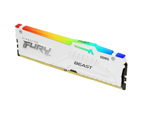 Модуль оперативной памяти Kingston 16GB FURY Beast White RGB DDR5 DIMM 5600 Модуль оперативной памяти Kingston 16GB FURY Beast White RGB DDR5 DIMM 5600