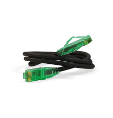 Патч-корд Hyperline U/UTP, Cat.6a, 10G, LSZH, 1 м, черный
