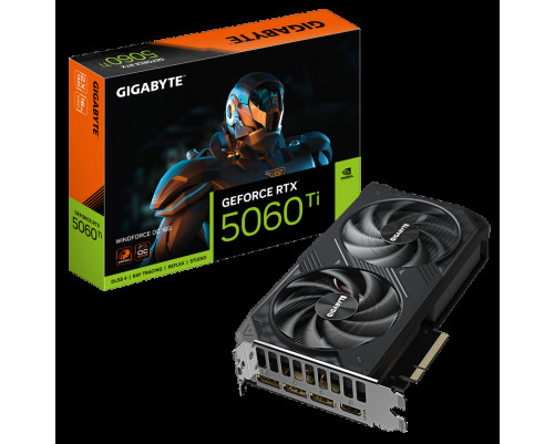 Видеокарта Gigabyte RTX5060Ti WINDFORCE OC 16GB, GDDR7/128-bit Видеокарта Gigabyte RTX5060Ti WINDFORCE OC 16GB, GDDR7/128-bit