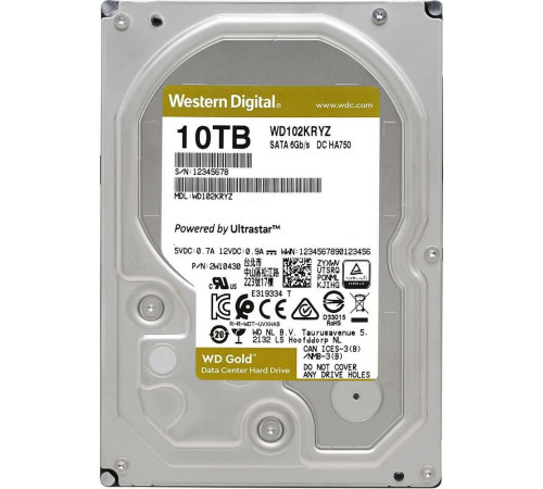 Жесткий диск 10TB Western Digital Gold WD102KRYZTB