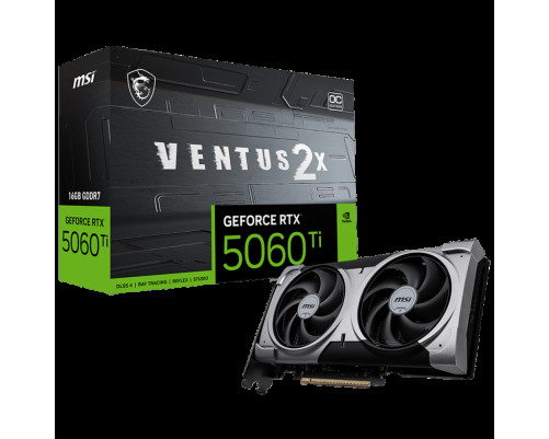 Видеокарта MSI RTX5060Ti VENTUS 2X OC PLUS 16GB, GDDR7/128-bit