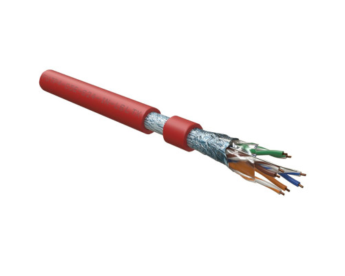 Кабель витая пара Hyperline F/UTP, экранированный, cat.5, 4 pair, 24 AWG, LSZH, 305 м, красный Кабель витая пара Hyperline F/UTP, экранированный, cat.5, 4 pair, 24 AWG, LSZH, 305 м, красный