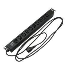 Блок розеток Hyperline SHE19-10IEC-2.5IEC, черный