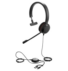 Гарнитура проводная Jabra Evolve 20, MonoMS, черный
