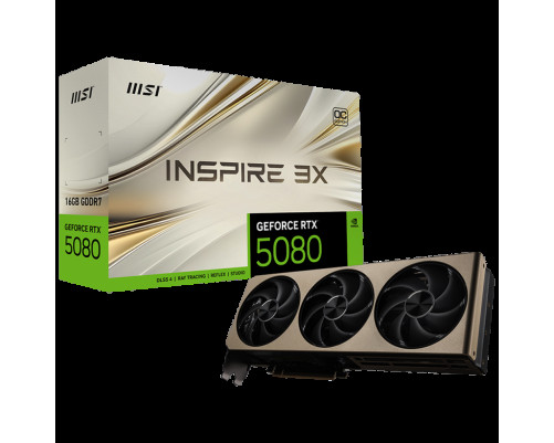 Видеокарта MSI RTX5080 INSPIRE 3X OC 16GB, GDDR7/256-bit Видеокарта MSI RTX5080 INSPIRE 3X OC 16GB, GDDR7/256-bit