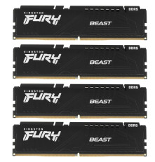 Модуль оперативной памяти Kingston 64GB DIMM FURY Beast Black XMP, DDR5 6000Mhz, Heat Shield, Kit (4x16GB), 1RX8, RTL