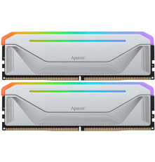 Модуль оперативной памяти Apacer 64GB NOX RGB Silver DDR5 5200Mhz DIMM w/HS, kit 2x32GB CL40, 1.25V