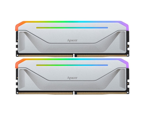 Модуль оперативной памяти Apacer 64GB NOX RGB Silver DDR5 5200Mhz DIMM w/HS, kit 2x32GB CL40, 1.25V Модуль оперативной памяти Apacer 64GB NOX RGB Silver DDR5 5200Mhz DIMM w/HS, kit 2x32GB CL40, 1.25V