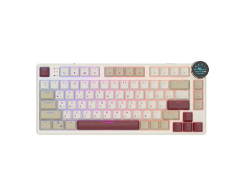 Клавиатура беспроводная игровая Royal Kludge RK N80, бежевый/розовый Клавиатура беспроводная игровая Royal Kludge RK N80, бежевый/розовый