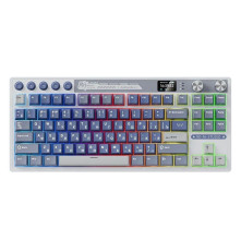 Клавиатура беспроводная игровая Royal Kludge RK M87, белый/голубой