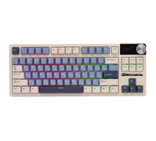 Клавиатура беспроводная игровая Royal Kludge RK S85, белый/голубой