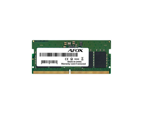 Модуль оперативной памяти Afox 16GB DDR5 4800Mhz SO-DIMM PC5-38400Mhz, 262-pin, CL40-38-38-77, 1.1V Модуль оперативной памяти Afox 16GB DDR5 4800Mhz SO-DIMM PC5-38400Mhz, 262-pin, CL40-38-38-77, 1.1V