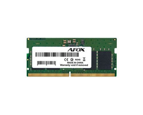 Модуль памяти Afox 32GB DDR5 5200Mhz SO-DIMM Single Channel Package (1x32GB) , PC5-41600, 262-Pin, Non-ECC, Un-Buffered, CL42-42-42-83, 1.1V Модуль памяти Afox 32GB DDR5 5200Mhz SO-DIMM Single Channel Package (1x32GB) , PC5-41600, 262-Pin, Non-ECC, Un-Buffered, CL42-42-42-83, 1.1V