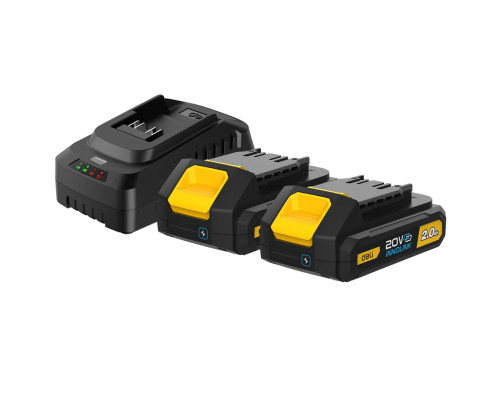 Набор аккумулятор и зарядное устройство Deli DL-CM20A2E (2АКБ 20V 2А*ч + ЗУ 2A, 20V)